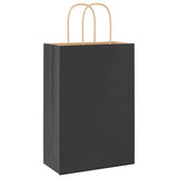 Paper Bags 250 pcs with Handles Black 21x11x31 cm 4101644