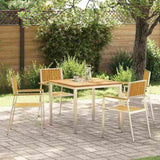 Outdoor Dining Set 5 pcs Solid Teak Wood and Stainless Steel 3334798