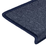 Stair Mats 15 pcs 65x21x4 cm Dark Grey and Blue Rectangular Edge 326195