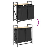 Laundry Basket 2 Compartments with Shelf Sonoma Oak 859066