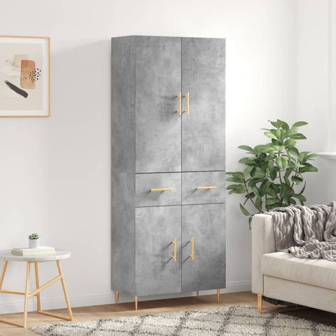 Highboard Concrete Grey 69.5x34x180 cm Engineered Wood 3198141