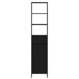 Bathroom Cabinet Black Oak 40 x 30 x 180 cm Engineered Wood 886492