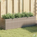 ZNTS Garden Planters with 3 Pots 2 pcs Grey 105x30x32 cm Poly Rattan 3210524