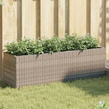 ZNTS Garden Planters with 3 Pots 2 pcs Grey 105x30x32 cm Poly Rattan 3210524