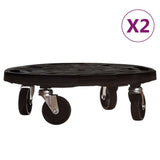Plant Trolleys with Wheels 2 pcs Diameter 40 cm Black 275 kg 3143918