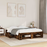 Bed Frame without Mattress Smoked Oak 140x200 cm Engineered Wood 3295475