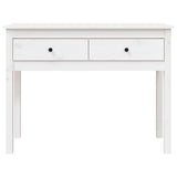 Console Table White 100x35x75 cm Solid Wood Pine 814615
