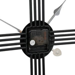 ZNTS Wall Clock Black Ø60 cm Iron 4008410