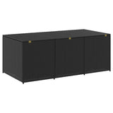 Garden Storage Box Poly Rattan 180x90x70 cm Black 46477