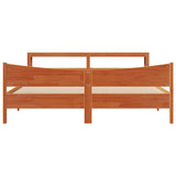 Bed Frame with Headboard Wax Brown 180x200 cm Super King Solid Wood Pine 3306296