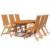 Garden Dining Set Brown Solid Acacia Wood Medium Extendable 3079644