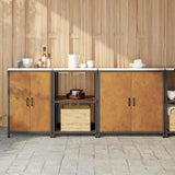 Kitchen Storage Set HATTEM 3 pcs Rusty Steel 3392707