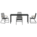 Garden Dining Set 5 pcs Black Powder-Coated Steel 3379173