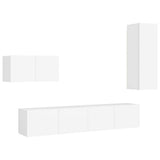 4 Piece TV Cabinet Set White Engineered Wood 3078678