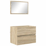 Bathroom Furniture Set with Drawer Sonoma Oak Engineered Wood 876034