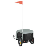 Pet Bike Trailer Grey and Black Oxford Fabric and Iron 93993
