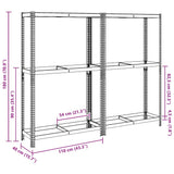 2-Layer Tyre Shelves 2 pcs Silver 110x40x180 cm Steel&Engineered Wood 4016969