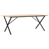 ZNTS Dining Table X-Frame 200x100x75.5 cm Solid Wood Pine and Steel 3282767