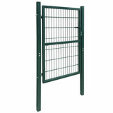 Fence Gate Steel 100x200 cm Green 142029