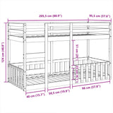 Bunk Bed 90x200 cm Solid Wood Pine 3308589