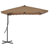 Garden Parasol Taupe Polyester Large Rotatable Garden Parasol 44884