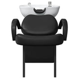 Shampoo Chair Manual Black and White 63 x 141 x 92 cm PVC 42009072