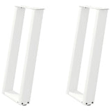 ZNTS Console Table Legs U-Shaped 2 pcs White 28x cm Steel 4012777