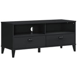 ZNTS TV Cabinet VIKEN Black Solid Wood Pine 374930