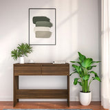 Console Table Brown Oak 100x35x76.5 cm Engineered Wood 813037