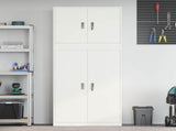 Storage Cabinet 2 pcs White 90 x 40 x 210 cm Steel Lockable 3438728