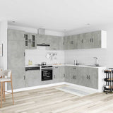 14 Piece Kitchen Cabinet Set Kalmar Concrete Grey Engineered Wood 3314975