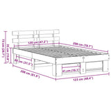 Bed Frame with Headboard Brown 120 x 200 cm Solid Pine Wood 872485