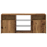 TV Cabinet with LED Lights Old Wood 120x30x50 cm Engineered Wood 856351