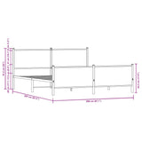 Metal Bed Frame without Mattress Brown Oak 200x200 cm 3301376