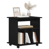 Rolling Cabinet Black Oak 60 x 45 x 55 cm Engineered Wood 862674