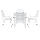 Garden Table Set 5 pcs White Cast Aluminium 3334730