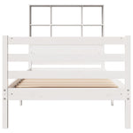 ZNTS Bookcase Bed without Mattress White 100x200 cm Solid Wood Pine 3322234