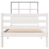 ZNTS Bookcase Bed without Mattress White 100x200 cm Solid Wood Pine 3322234