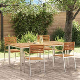 Garden Dining Set 5 pcs Solid Acacia Wood and Stainless Steel 3334777