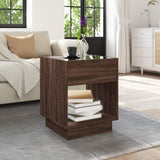 Coffee Table with Infinity LED Brown Oak 40x40x50 cm 847650