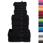 12 Piece Premium Towel Set SOLUND Black 600 gsm 137582