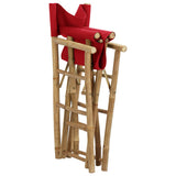 Director's Chair Set of 2 Red Bamboo, Polyester Standard 313031