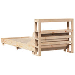 ZNTS Bed Frame without Mattress 100x200 cm Solid Wood Pine 3306426