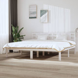 Bed Frame without Mattress White 200x200 cm Solid Wood Pine 3104239
