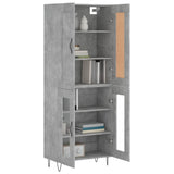 Highboard Concrete Grey 69.5x34x180 cm Engineered Wood 3199653