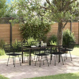 Garden Dining Set 7 pcs Black Powder-Coated Steel 3379188