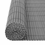 Double-Sided Garden Fence PVC 90x500 cm Grey 43631