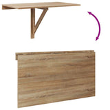 Folding Table Oak Engineered wood Compact Foldable 243053