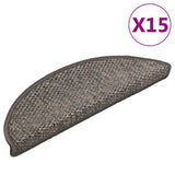 Stair Mats Self-adhesive Sisal-Look 15 pcs 56x17x3 cm Grey and Beige 326860