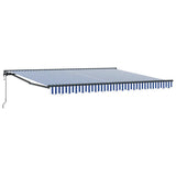 Retractable Awning Blue and white 350 x 250 cm Fabric, Metal 3330198